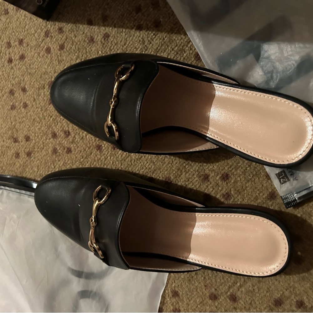 Black Leather Slip-On Loafers